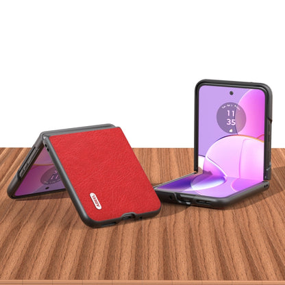 For Motorola Razr 40 ABEEL Retro Litchi Texture PU Phone Case(Red) - Motorola Cases by buy2fix | Online Shopping UK | buy2fix