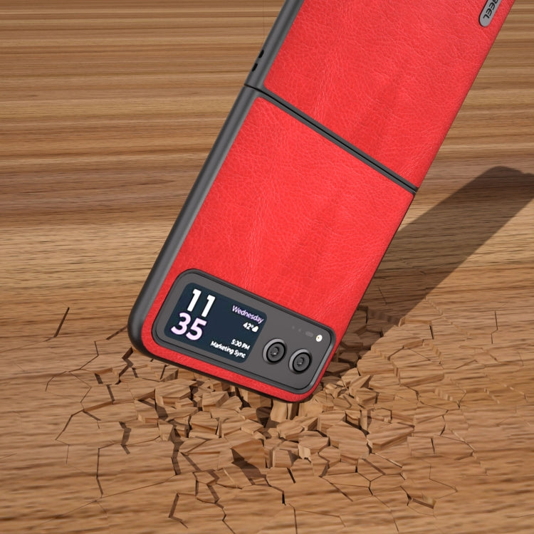For Motorola Razr 40 ABEEL Retro Litchi Texture PU Phone Case(Red) - Motorola Cases by buy2fix | Online Shopping UK | buy2fix