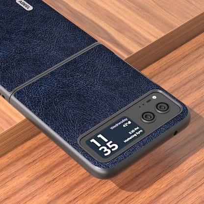 For Motorola Razr 40 ABEEL Retro Litchi Texture PU Phone Case(Blue) - Motorola Cases by buy2fix | Online Shopping UK | buy2fix