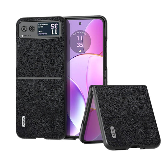 For Motorola Razr 40 ABEEL Retro Litchi Texture PU Phone Case(Black) - Motorola Cases by buy2fix | Online Shopping UK | buy2fix