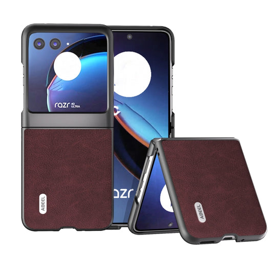 For Motorola Razr 40 Ultra ABEEL Dream Litchi Texture PU Phone Case(Purple) - Motorola Cases by buy2fix | Online Shopping UK | buy2fix