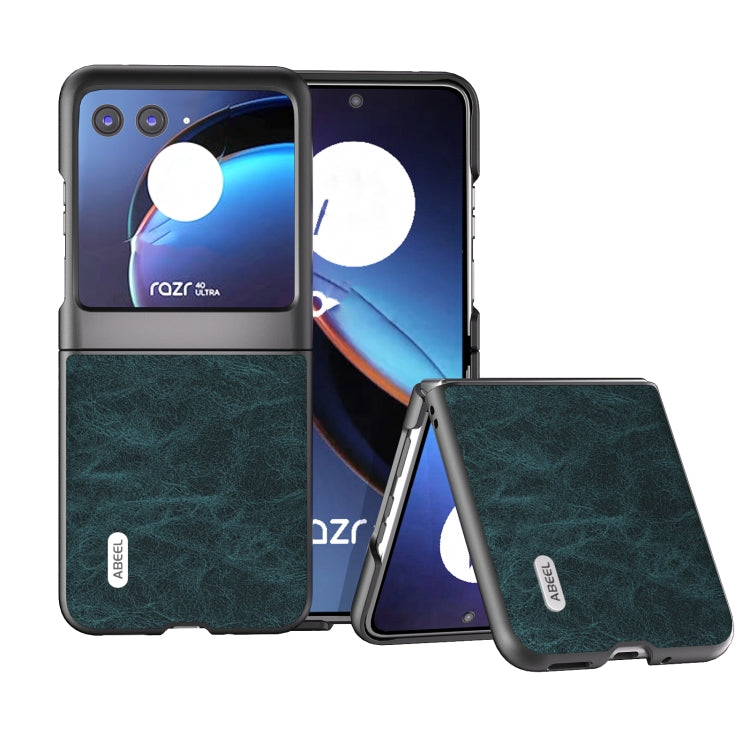 For Motorola Razr 40 Ultra ABEEL Dream Litchi Texture PU Phone Case(Blue) - Motorola Cases by buy2fix | Online Shopping UK | buy2fix