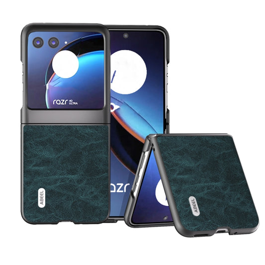 For Motorola Razr 40 Ultra ABEEL Dream Litchi Texture PU Phone Case(Blue) - Motorola Cases by buy2fix | Online Shopping UK | buy2fix