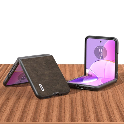 For Motorola Razr 40 ABEEL Dream Litchi Texture PU Phone Case(Khaki) - Motorola Cases by buy2fix | Online Shopping UK | buy2fix