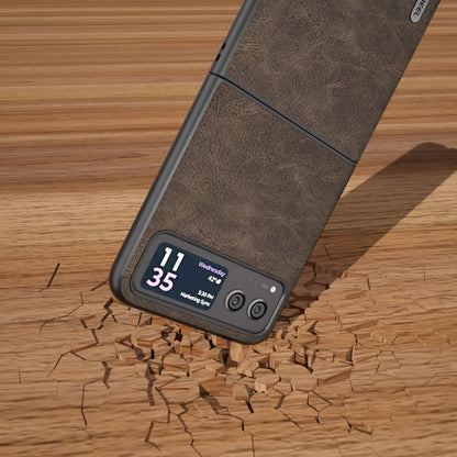For Motorola Razr 40 ABEEL Dream Litchi Texture PU Phone Case(Khaki) - Motorola Cases by buy2fix | Online Shopping UK | buy2fix