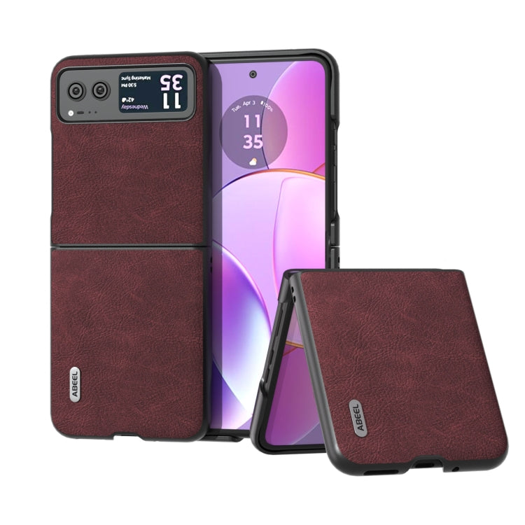 For Motorola Razr 40 ABEEL Dream Litchi Texture PU Phone Case(Purple) - Motorola Cases by buy2fix | Online Shopping UK | buy2fix