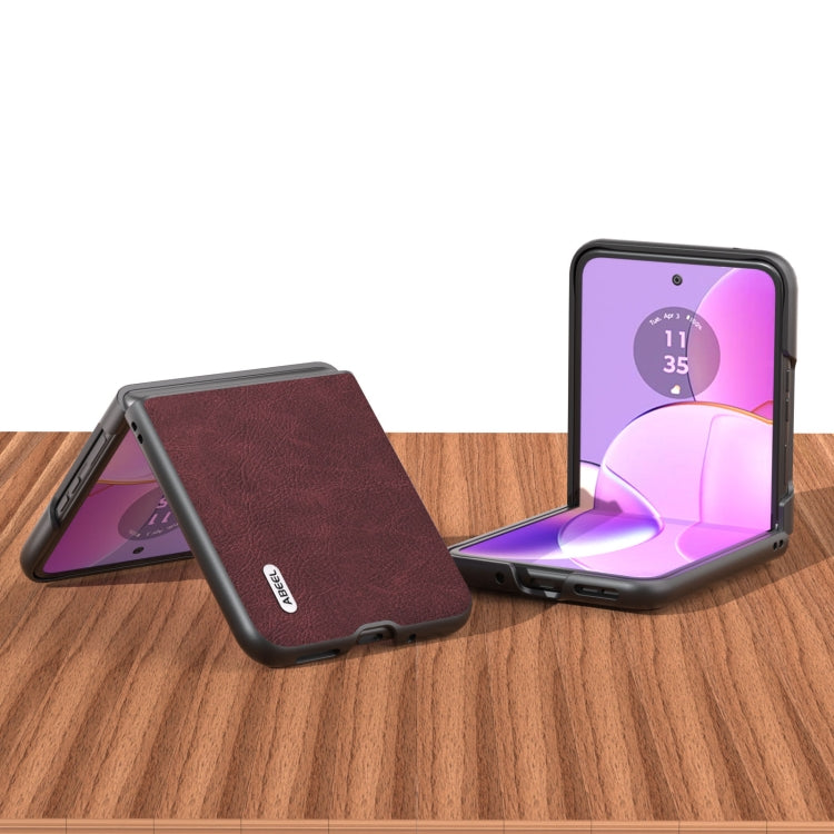 For Motorola Razr 40 ABEEL Dream Litchi Texture PU Phone Case(Purple) - Motorola Cases by buy2fix | Online Shopping UK | buy2fix