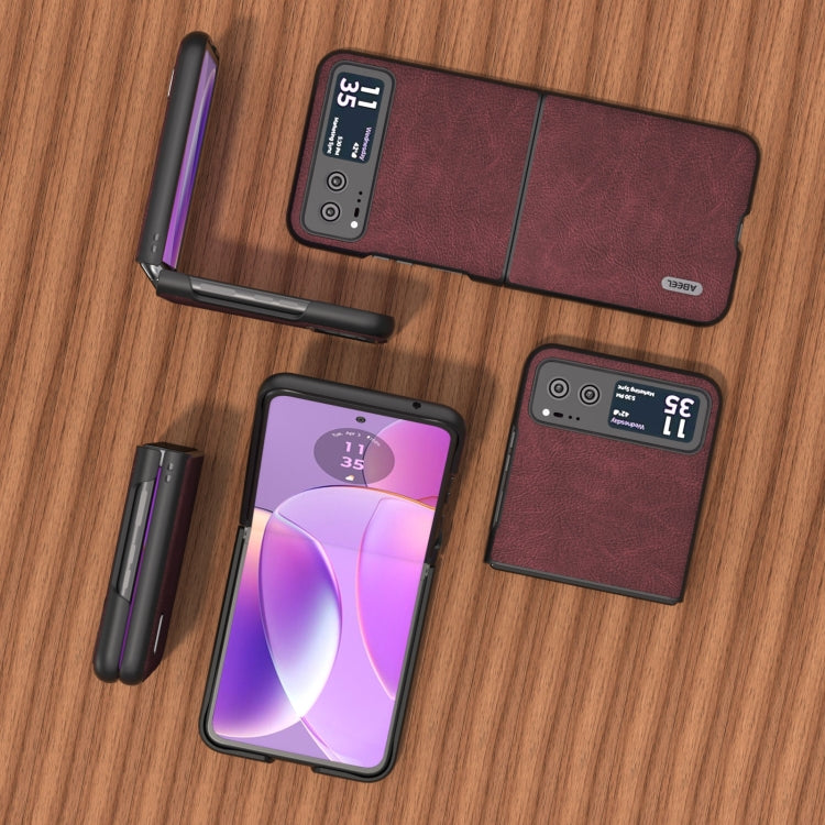 For Motorola Razr 40 ABEEL Dream Litchi Texture PU Phone Case(Purple) - Motorola Cases by buy2fix | Online Shopping UK | buy2fix