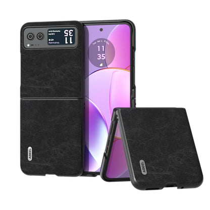 For Motorola Razr 40 ABEEL Dream Litchi Texture PU Phone Case(Black) - Motorola Cases by buy2fix | Online Shopping UK | buy2fix