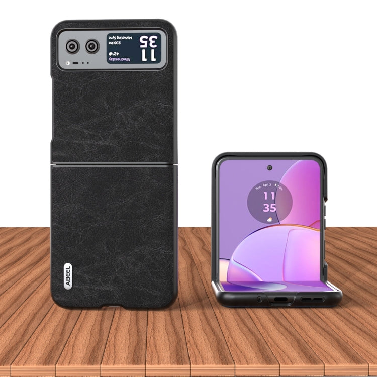 For Motorola Razr 40 ABEEL Dream Litchi Texture PU Phone Case(Black) - Motorola Cases by buy2fix | Online Shopping UK | buy2fix