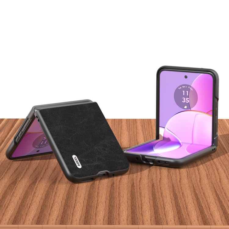 For Motorola Razr 40 ABEEL Dream Litchi Texture PU Phone Case(Black) - Motorola Cases by buy2fix | Online Shopping UK | buy2fix
