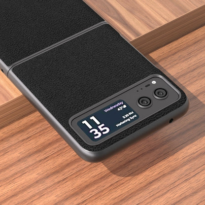 For Motorola Razr 40 ABEEL Genuine Leather Luolai Series Phone Case(Black) by buy2fix