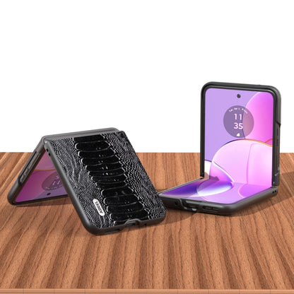 For Motorola Razr 40 ABEEL Genuine Leather Weilai Series Phone Case(Black) by buy2fix