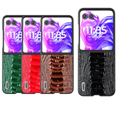 For Motorola Razr 50 Ultra ABEEL Genuine Leather Weilai Series Phone Case(Coffee) by buy2fix