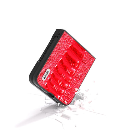 For Motorola Razr 50 Ultra ABEEL Genuine Leather Weilai Series Phone Case(Red) by buy2fix