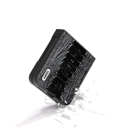 For Motorola Razr 50 Ultra ABEEL Genuine Leather Weilai Series Phone Case(Black) by buy2fix