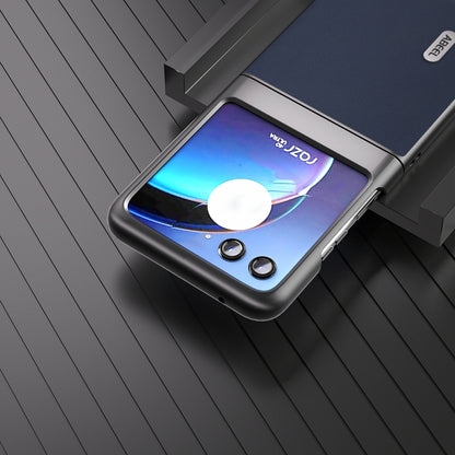 For Motorola Razr 40 Ultra ABEEL Genuine Leather Xiaoya Series Phone Case(Blue) by buy2fix