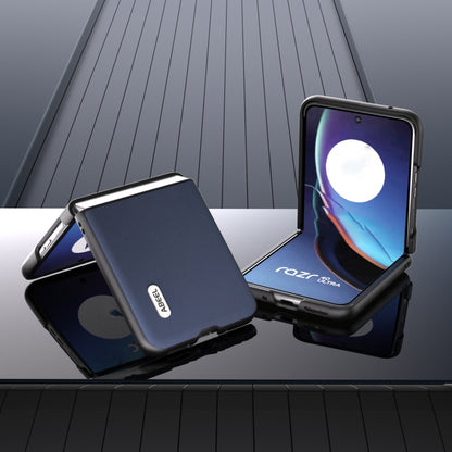 For Motorola Razr 40 Ultra ABEEL Genuine Leather Xiaoya Series Phone Case(Blue) by buy2fix