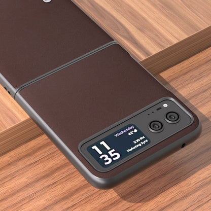 For Motorola Razr 40 ABEEL Genuine Leather Xiaoya Series Phone Case(Coffee) by buy2fix