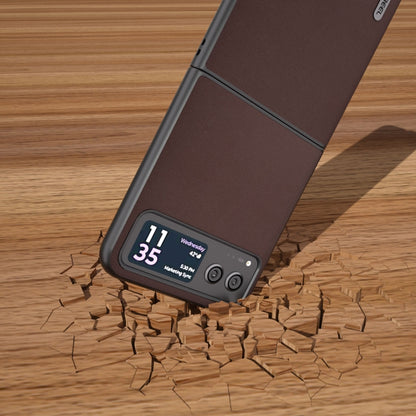 For Motorola Razr 40 ABEEL Genuine Leather Xiaoya Series Phone Case(Coffee) by buy2fix