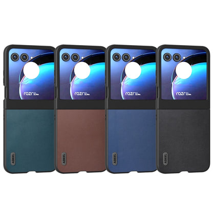 For Motorola Razr 50 ABEEL Genuine Leather Xiaoya Series Phone Case(Coffee) by buy2fix