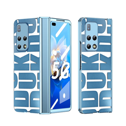 For Huawei Mate X2 Integrated Electroplating Folding Phone Case with Hinge(Blue) - Huawei Cases by buy2fix | Online Shopping UK | buy2fix