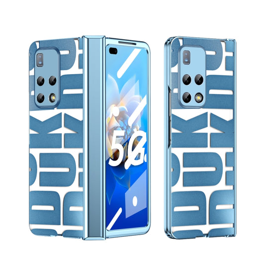 For Huawei Mate X2 Integrated Electroplating Folding Phone Case with Hinge(Blue) - Huawei Cases by buy2fix | Online Shopping UK | buy2fix