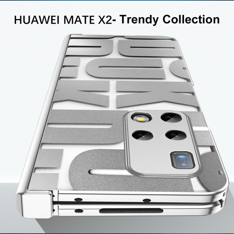 For Huawei Mate X2 Integrated Electroplating Folding Phone Case with Hinge(Blue) - Huawei Cases by buy2fix | Online Shopping UK | buy2fix