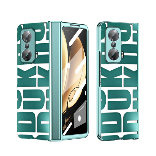 For Honor Magic V Integrated Electroplating Folding Phone Case with Hinge(Green) - Honor Cases by buy2fix | Online Shopping UK | buy2fix