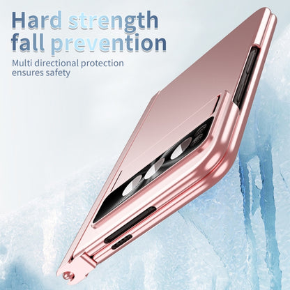 For Google Pixel Fold Integrated Electroplating Pen Slot Folding Phone Case with Stylus(Pink) by buy2fix