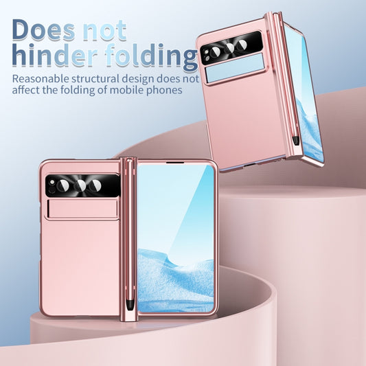 For Google Pixel Fold Integrated Electroplating PC All-inclusive Phone Case with Hinge(Pink) - Google Cases by buy2fix | Online Shopping UK | buy2fix