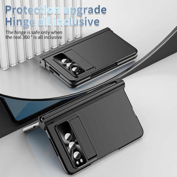 For Google Pixel Fold Integrated Electroplating PC All-inclusive Phone Case with Hinge(Black) by buy2fix