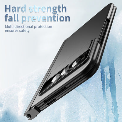 For Google Pixel Fold Integrated Electroplating PC All-inclusive Phone Case with Hinge(Black) by buy2fix