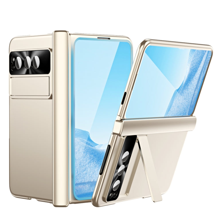 For Google Pixel Fold Integrated Electroplating PC All-inclusive Phone Case with Hinge(Gold) by buy2fix
