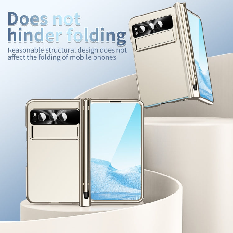 For Google Pixel Fold Integrated Electroplating PC All-inclusive Phone Case with Hinge(Gold) by buy2fix