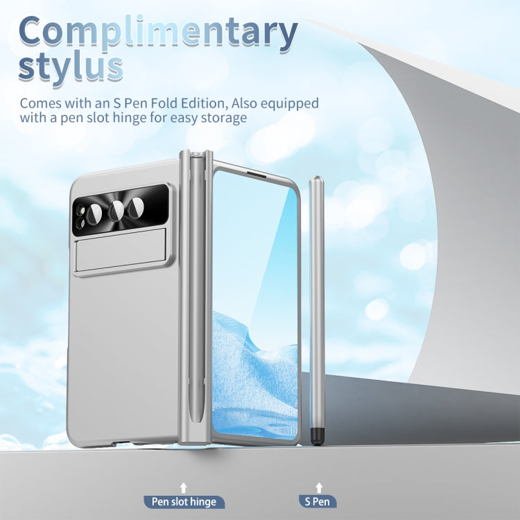 For Google Pixel Fold Integrated Electroplating PC All-inclusive Phone Case with Hinge(Silver) by buy2fix