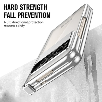 For Google Pixel Fold Integrated Electroplating Folding Phone Case with Hinge(Silver) by buy2fix