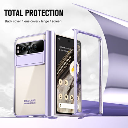 For Google Pixel Fold Integrated Electroplating Folding Phone Case with Hinge(Purple) by buy2fix