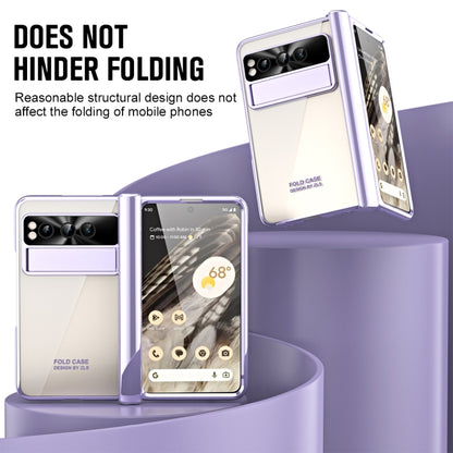For Google Pixel Fold Integrated Electroplating Folding Phone Case with Hinge(Purple) by buy2fix