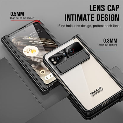 For Google Pixel Fold Integrated Electroplating Folding Phone Case with Pen Slot(Black) by buy2fix