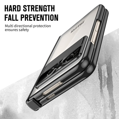 For Google Pixel Fold Integrated Electroplating Folding Phone Case with Pen Slot(Black) by buy2fix