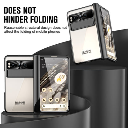For Google Pixel Fold Integrated Electroplating Folding Phone Case with Pen Slot(Black) by buy2fix