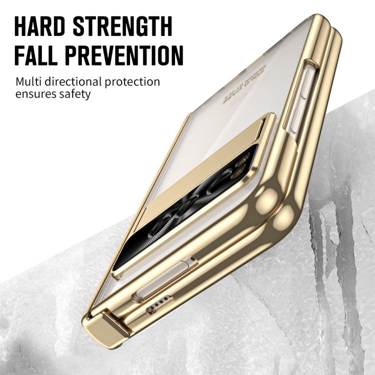 For Google Pixel Fold Integrated Electroplating Folding Phone Case with Pen Slot(Tyrant Gold) by buy2fix