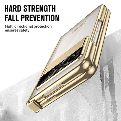 For Google Pixel Fold Integrated Electroplating Folding Phone Case with Pen Slot(Tyrant Gold) by buy2fix