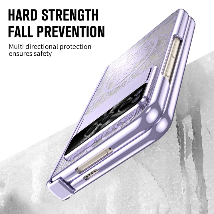 For Google Pixel Fold Mechanical Legend Integrated Electroplating All-inclusive Phone Case(Purple) by buy2fix