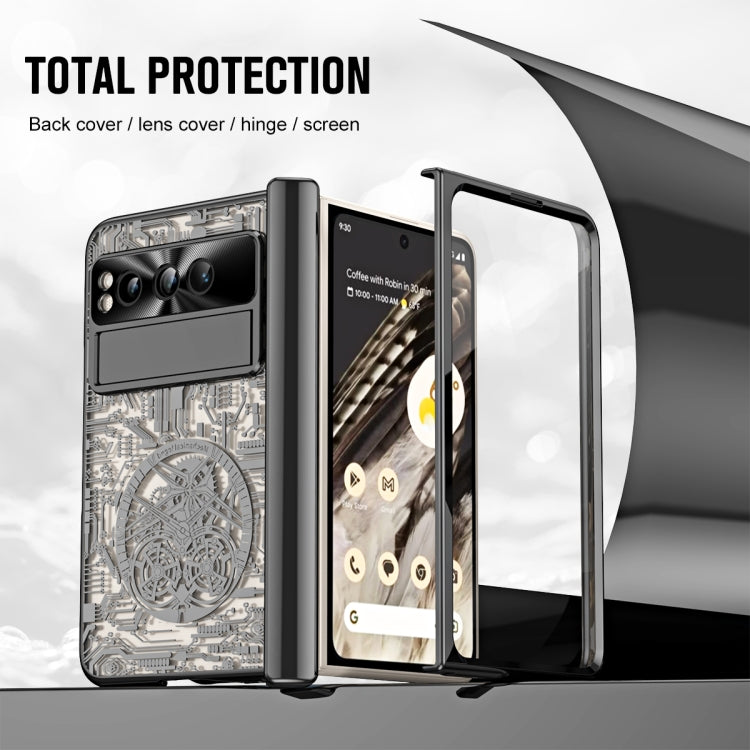For Google Pixel Fold Mechanical Legend Integrated Electroplating All-inclusive Phone Case(Black) by buy2fix