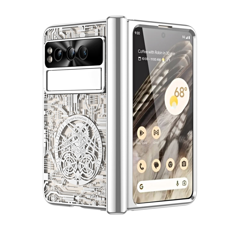 For Google Pixel Fold Mechanical Legend Integrated Electroplating All-inclusive Phone Case(Silver) by buy2fix