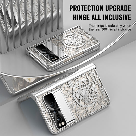 For Google Pixel Fold Mechanical Legend Integrated Electroplating All-inclusive Phone Case(Silver) by buy2fix
