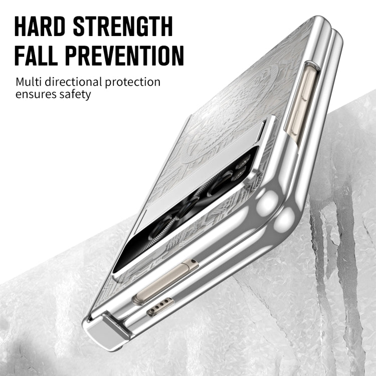 For Google Pixel Fold Mechanical Legend Integrated Electroplating All-inclusive Phone Case(Silver) by buy2fix