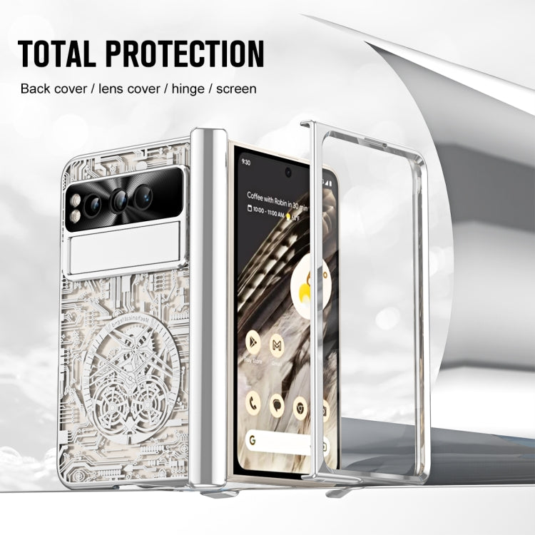 For Google Pixel Fold Mechanical Legend Integrated Electroplating All-inclusive Phone Case(Silver) by buy2fix